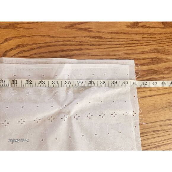 Three fabrics. pink Paris, eyelet, purple pattern - Picture 8 of 9